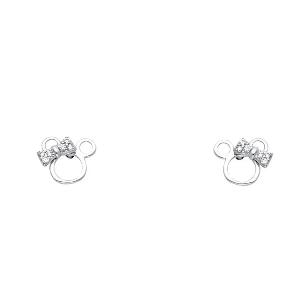 14k Solid gold Mouse earrings | Mouse stud earrings | Real Gold Stud earrings |